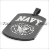 Black Stainless Steel Navy Pendant p010423H2