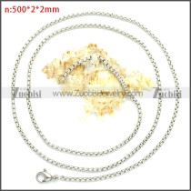 2MM Wide Stainless Steel Round Box Link Small Chain n003088SW2