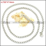 Round Box Link Necklace Chain n003089SW4
