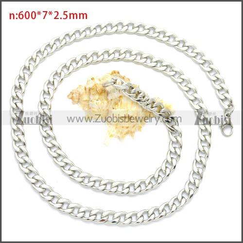 Stainless Steel Waterproof Curb Cuban Link Chain for Men n003085SW7