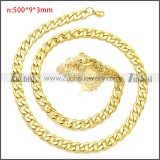 Stainless Steel Cuban Chain Necklace n003090GW9
