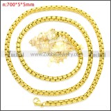 5MM Yellow Gold Plated Round Box Link Necklace Chains n003089GW5