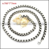 Vintage Round Box Link Necklace Chains n003089SHW7
