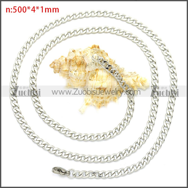 Stainless Steel Cuban Chain Necklace n003090SW4