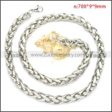 Stainless Steel Wheat Chain Neckalce n003095SW9