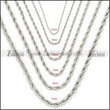 3MM Wide Stainless Steel Rope Chain Neckalce n003097SW3