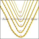 Golden Stainless Steel Rope Chain Neckalce n003097GW3