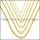 7MM Gold Plated Stainless Steel Rope Chain Neckalce n003097GW7