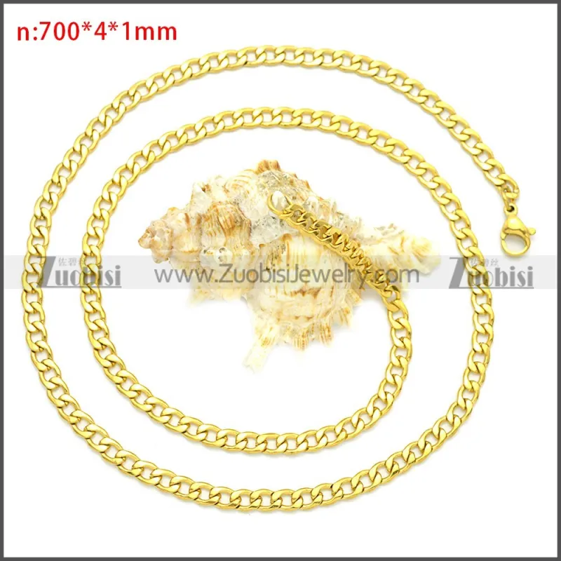Stainless Steel Cuban Chain Neckalce n003091GW4
