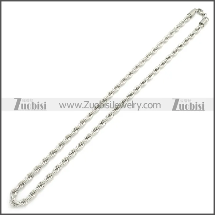 6mm Wide Stainless Steel Rope Chain Neckalce n003097SW6