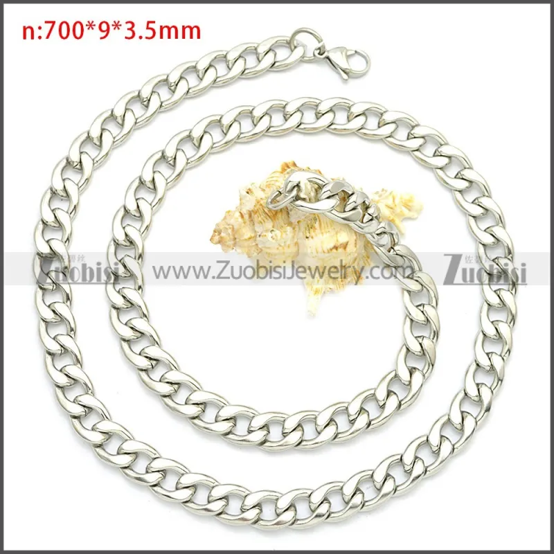 Stainless Steel Cuban Chain Neckalce n003091SW9