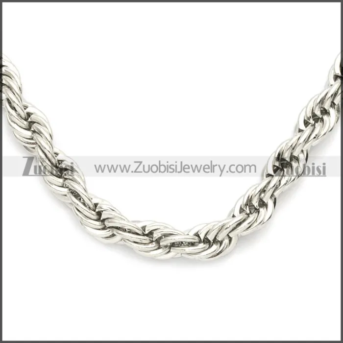 6mm Wide Stainless Steel Rope Chain Neckalce n003097SW6