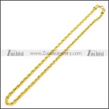 4MM Gold Plated Stainless Steel Rope Chain Neckalce n003097GW4