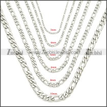 Stainless Steel Figaro Chain Neckalce n003092SW10