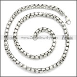 Stainless Steel Round Box Link Necklace Chain n003088SW3
