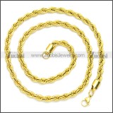 Golden Stainless Steel Rope Chain Neckalce n003097GW3