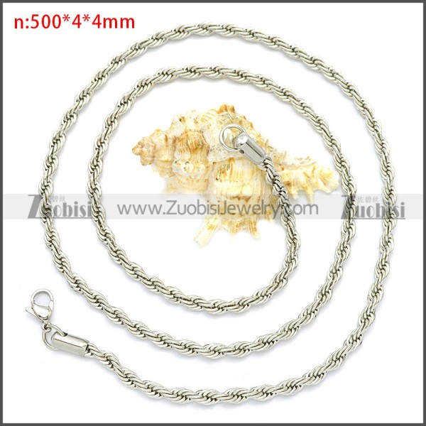 Stainless Steel Rope Chain Neckalce n003096SW4