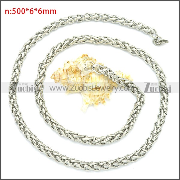 Stainless Steel Wheat Chain Neckalce n003094SW6