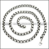 Vintage Round Box Link Chains Necklace n003089SHW4