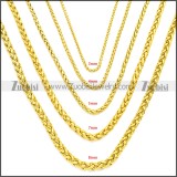 Golden Stainless Steel Wheat Chain Neckalce n003094GW7