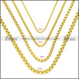 Golden Round Box Link Necklace Chains n003089GW3