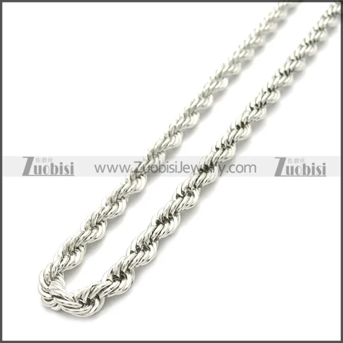 6mm Wide Stainless Steel Rope Chain Neckalce n003097SW6