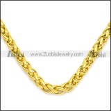 Golden Stainless Steel Wheat Chain Neckalce n003094GW8