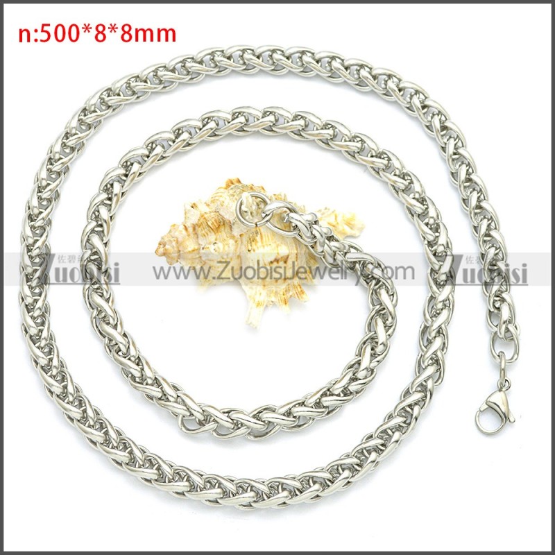 Stainless Steel Wheat Chain Neckalce n003094SW8