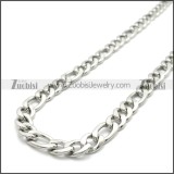 Stainless Steel Figaro Chain Neckalce n003092SW8