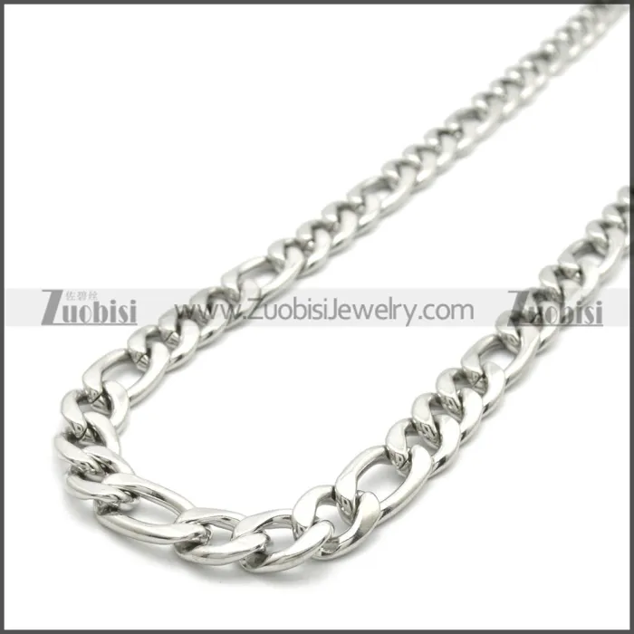 Stainless Steel Figaro Chain Neckalce n003092SW8