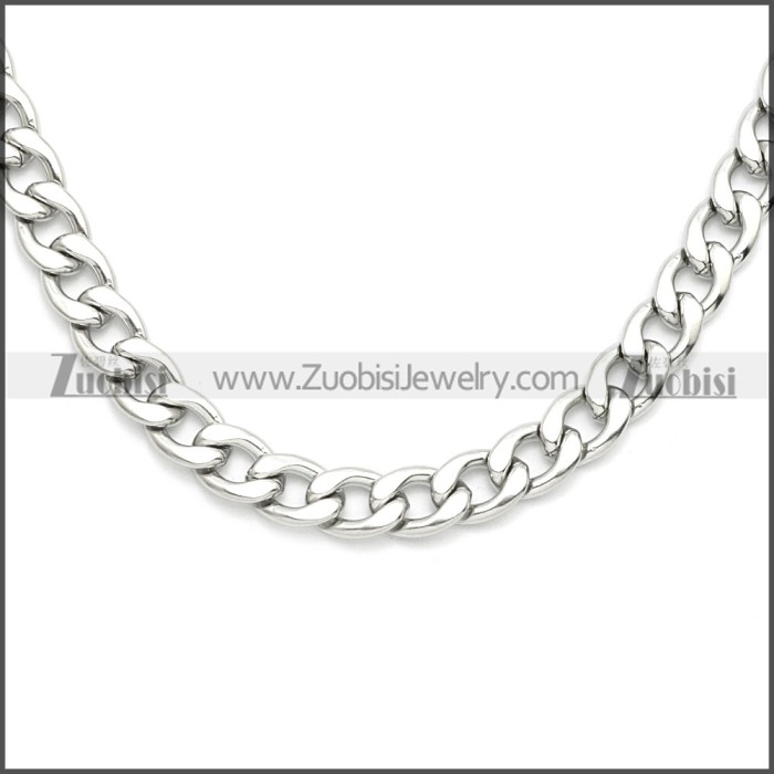 4mm Stainless Steel Flat Curb Chain Neckalce n003085SW4