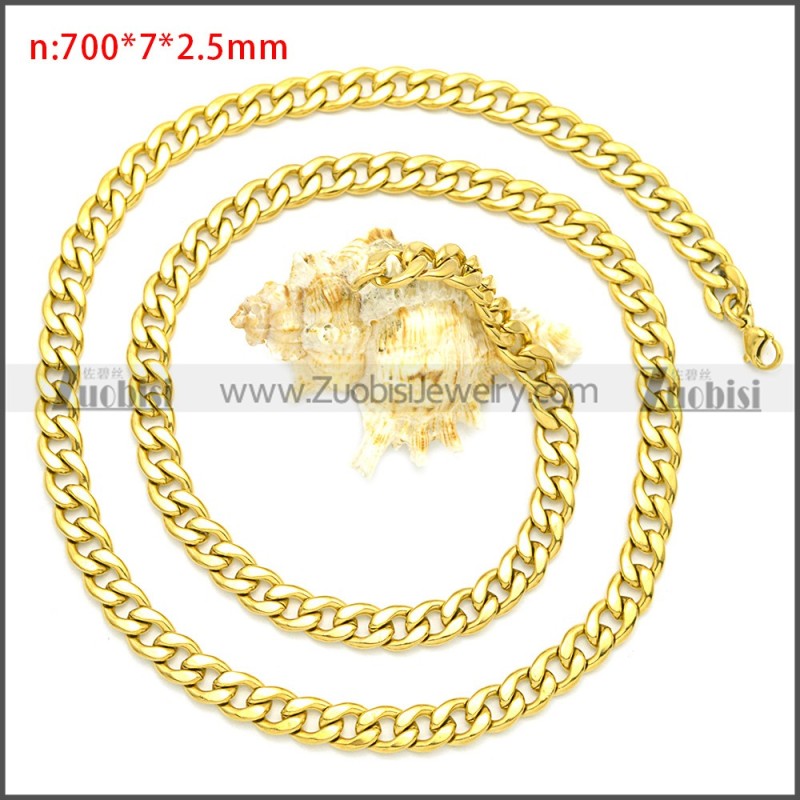 Stainless Steel Cuban Chain Neckalce n003091GW7