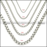 Round Box Link Necklace Chains n003089SW3