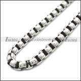Stainless Steel Round Box Link  Chain Necklace n003088SHW5