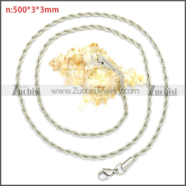 Stainless Steel Rope Chain Neckalce n003096SW3