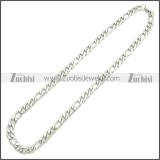 Stainless Steel Figaro Chain Neckalce n003092SW8