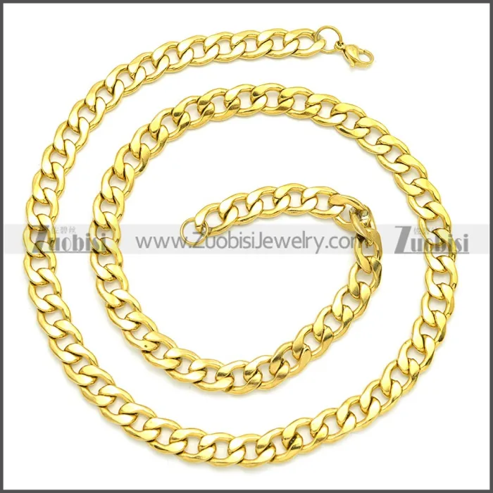 Stainless Steel Cuban Chain Necklace n003090GW7