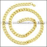 Stainless Steel Cuban Chain Necklace n003090GW4