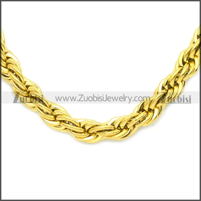 Golden Stainless Steel Rope Chain Neckalce n003097GW3