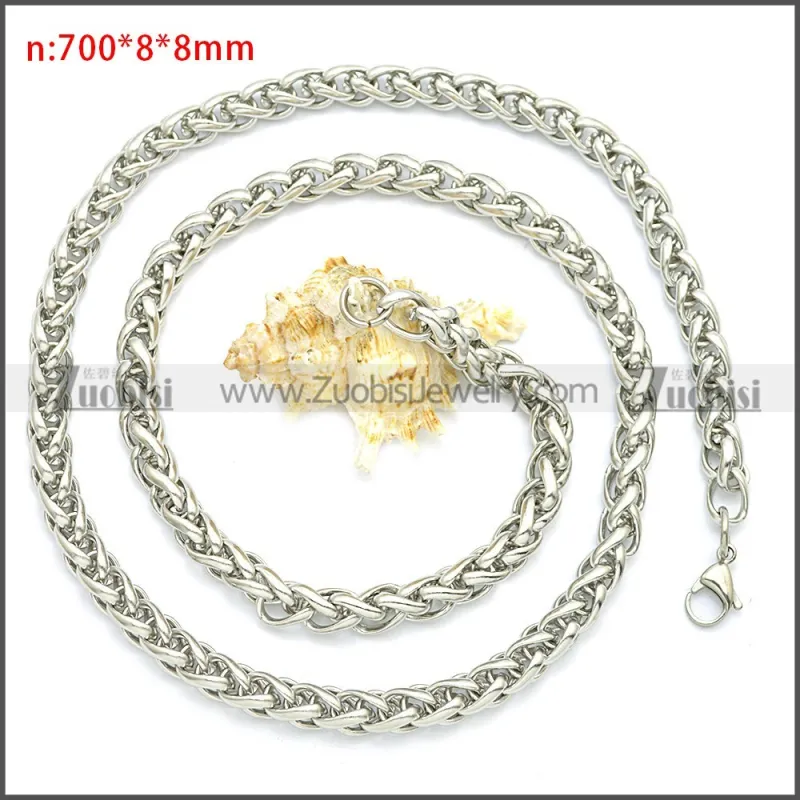 Stainless Steel Wheat Chain Neckalce n003095SW8