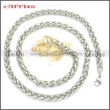 Stainless Steel Wheat Chain Neckalce n003095SW8