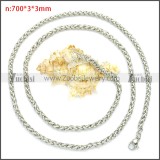 Stainless Steel Wheat Chain Neckalce n003095SW3