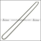 Stainless Steel Round Box Link  Chain Necklace n003088SHW5