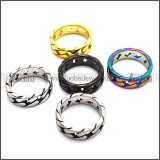 7mm Wide Black Stainless Steel Band Ring r008459H