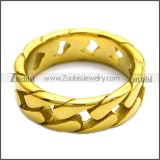 7mm Wide Golden Stainless Steel Cuban Link Chain Ring r008459G