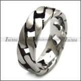 7mm Wide Matte Stainless Steel Band Cuban Link Chain Ring r008459S2
