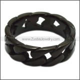 7mm Wide Black Stainless Steel Band Ring r008459H