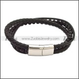 Stainless Steel Leather Bracelet b009816H