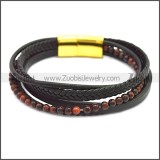 Stainless Steel Leather Bracelet b009807H1