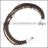 Stainless Steel Leather Bracelet b009808K2